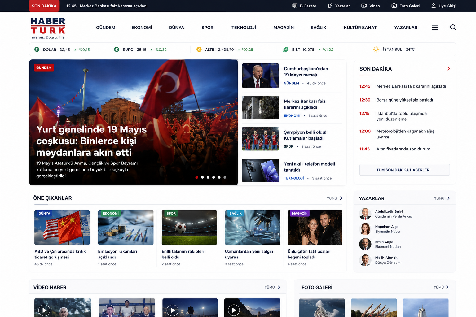Hazır Haber Sitesi tasarımı - hazır web sitesi örneği