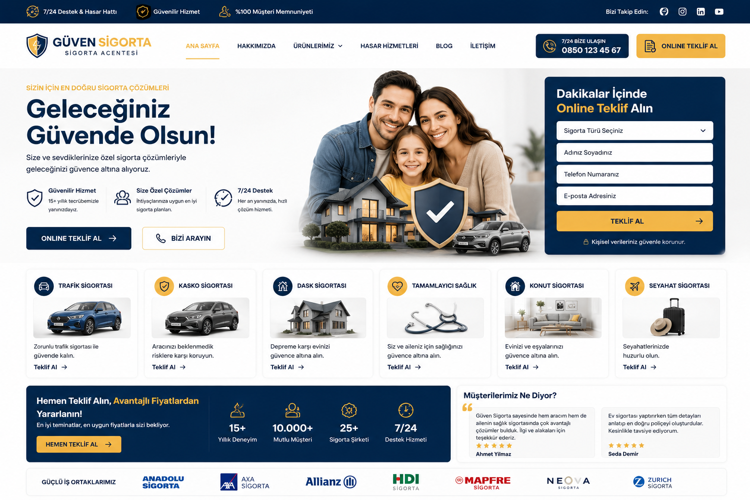 Hazır Sigorta Acentesi Sitesi tasarımı - hazır web sitesi örneği