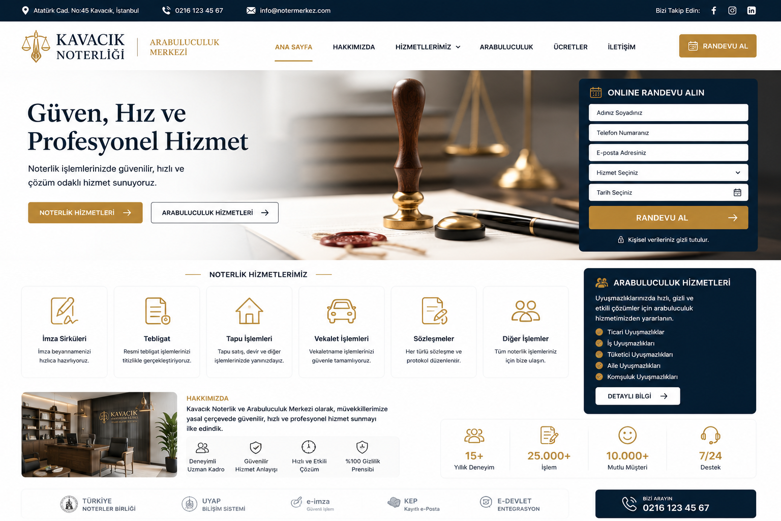 Hazır Noter / Arabulucu tasarımı - hazır web sitesi örneği