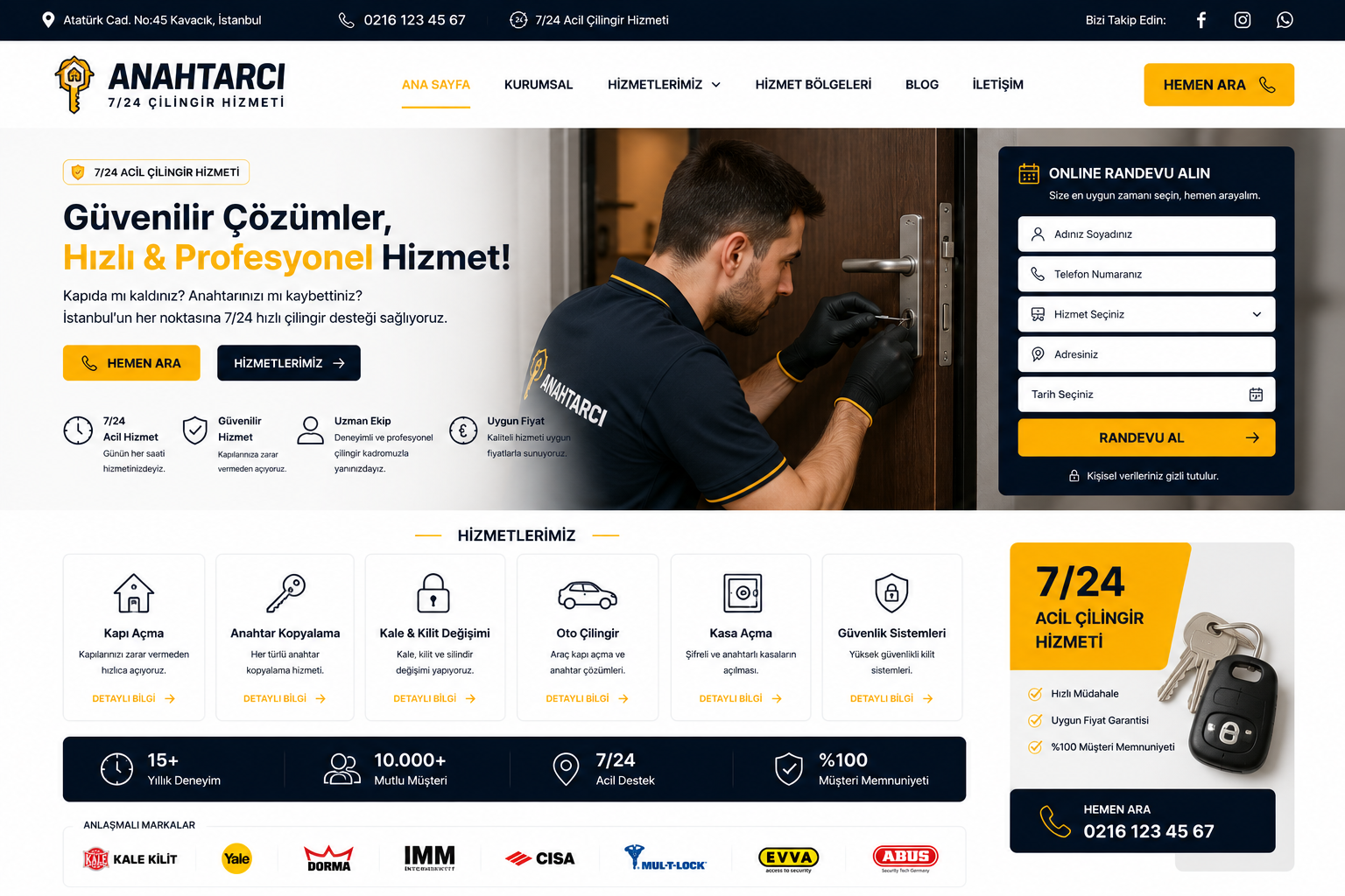 Hazır Anahtarcı / Çilingir tasarımı - hazır web sitesi örneği