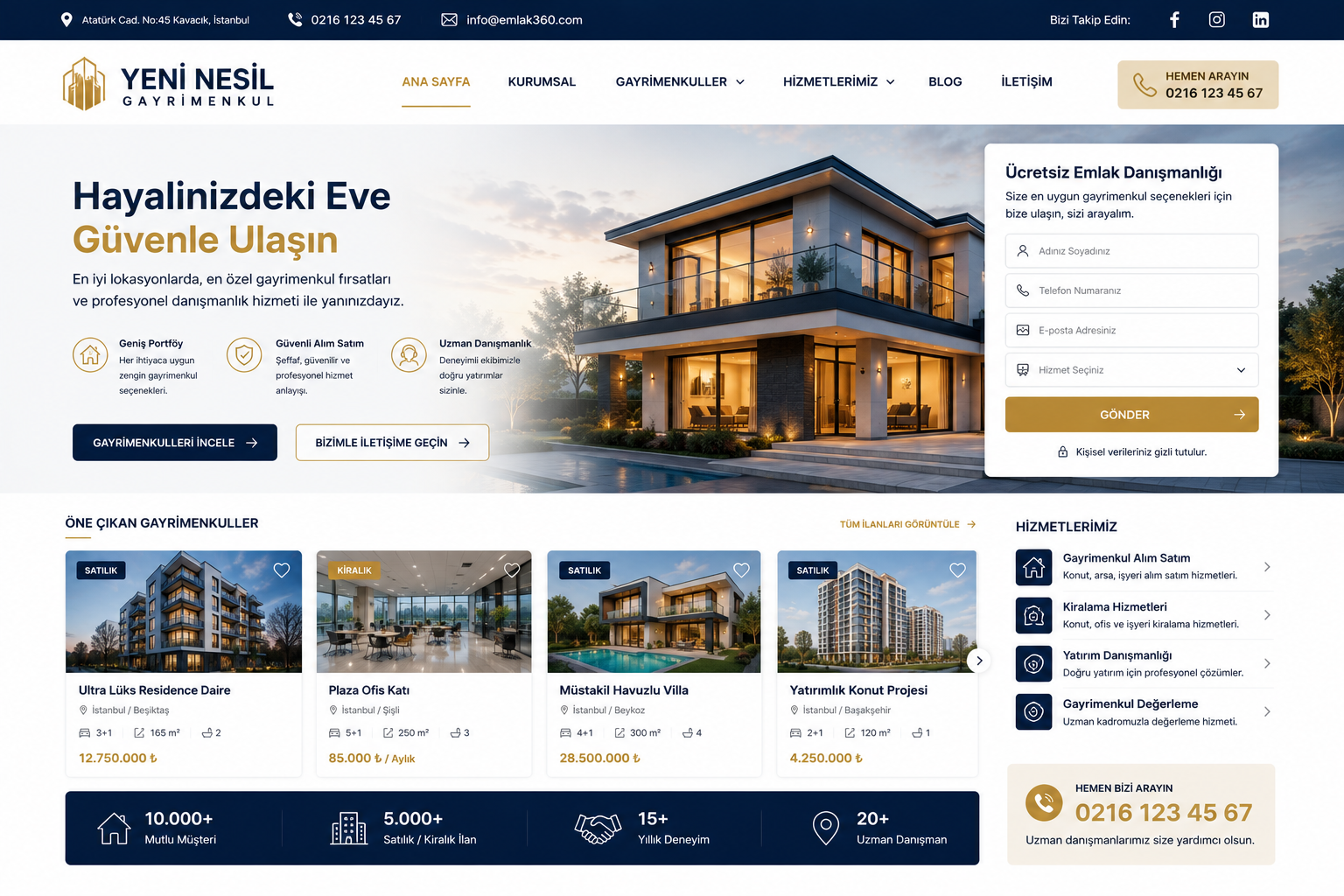 Hazır Emlakçı / Gayrimenkul tasarımı - hazır web sitesi örneği