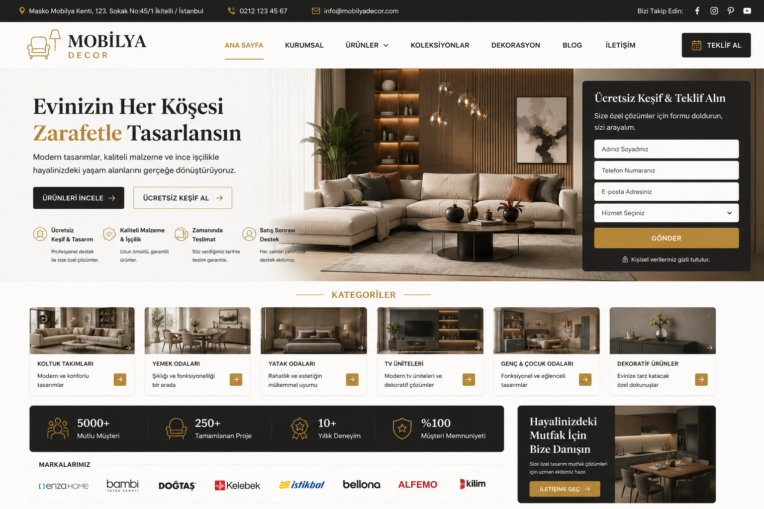 Hazır Mobilya / Dekorasyon tasarımı - hazır web sitesi örneği