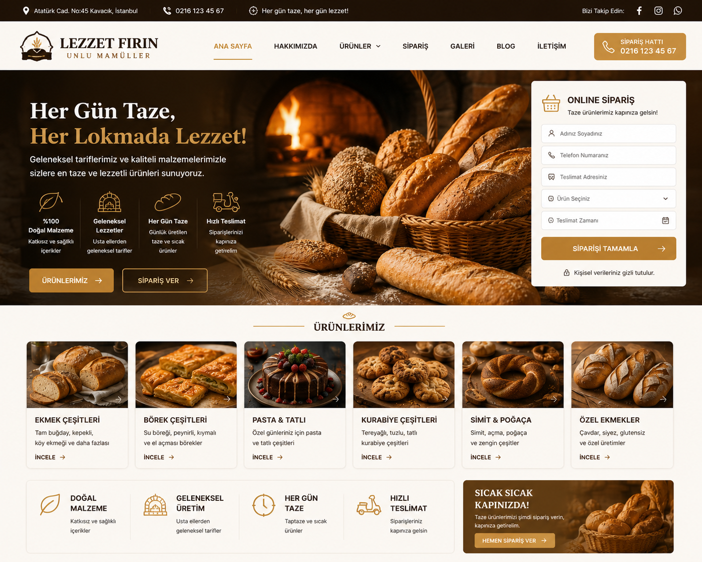 Hazır Fırın / Unlu Mamüller tasarımı - hazır web sitesi örneği