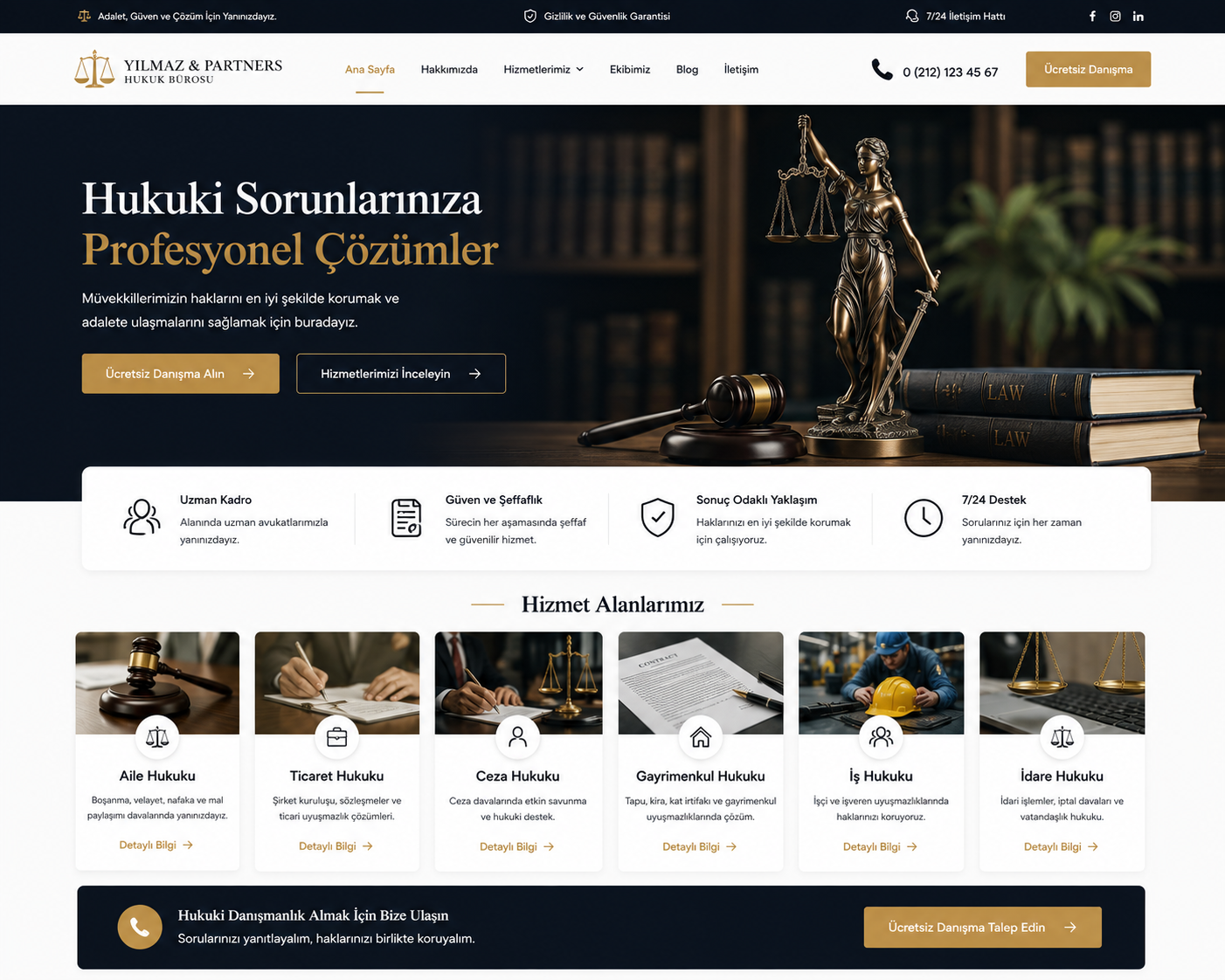 Hazır Avukat Sitesi tasarımı - hazır web sitesi örneği