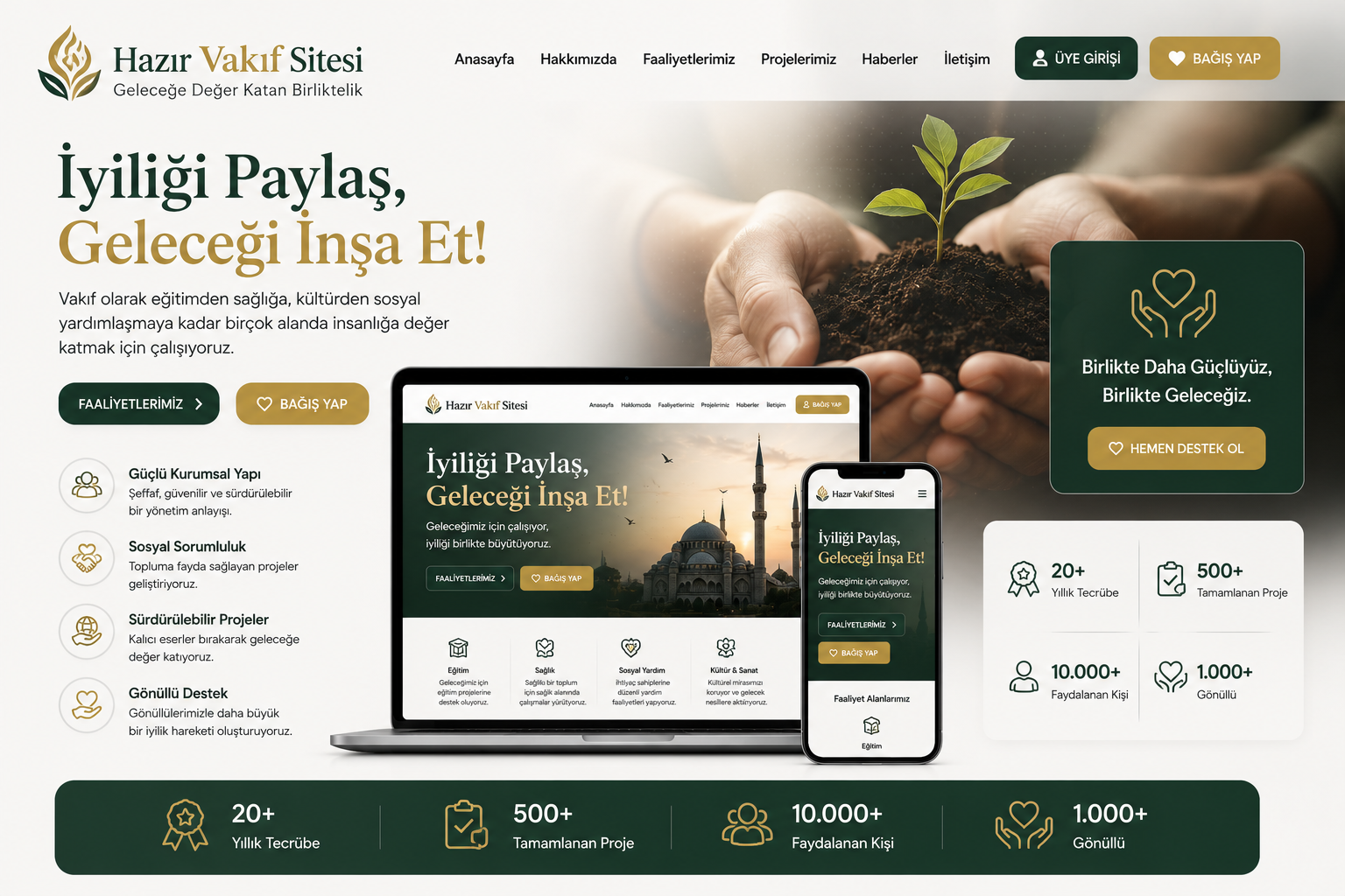 Hazır Vakıf Sitesi tasarımı - hazır web sitesi örneği