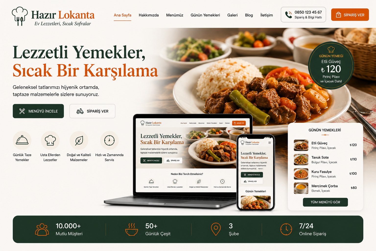 Hazır Lokanta Sitesi tasarımı - hazır web sitesi örneği
