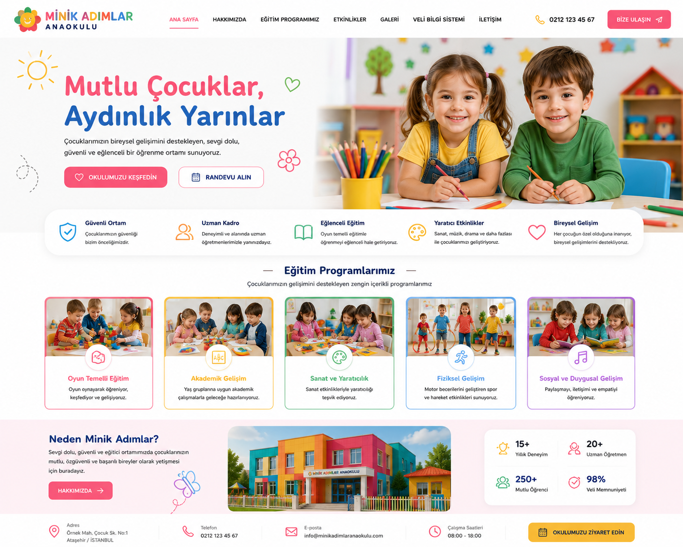 Hazır Anaokulu Sitesi tasarımı - hazır web sitesi örneği