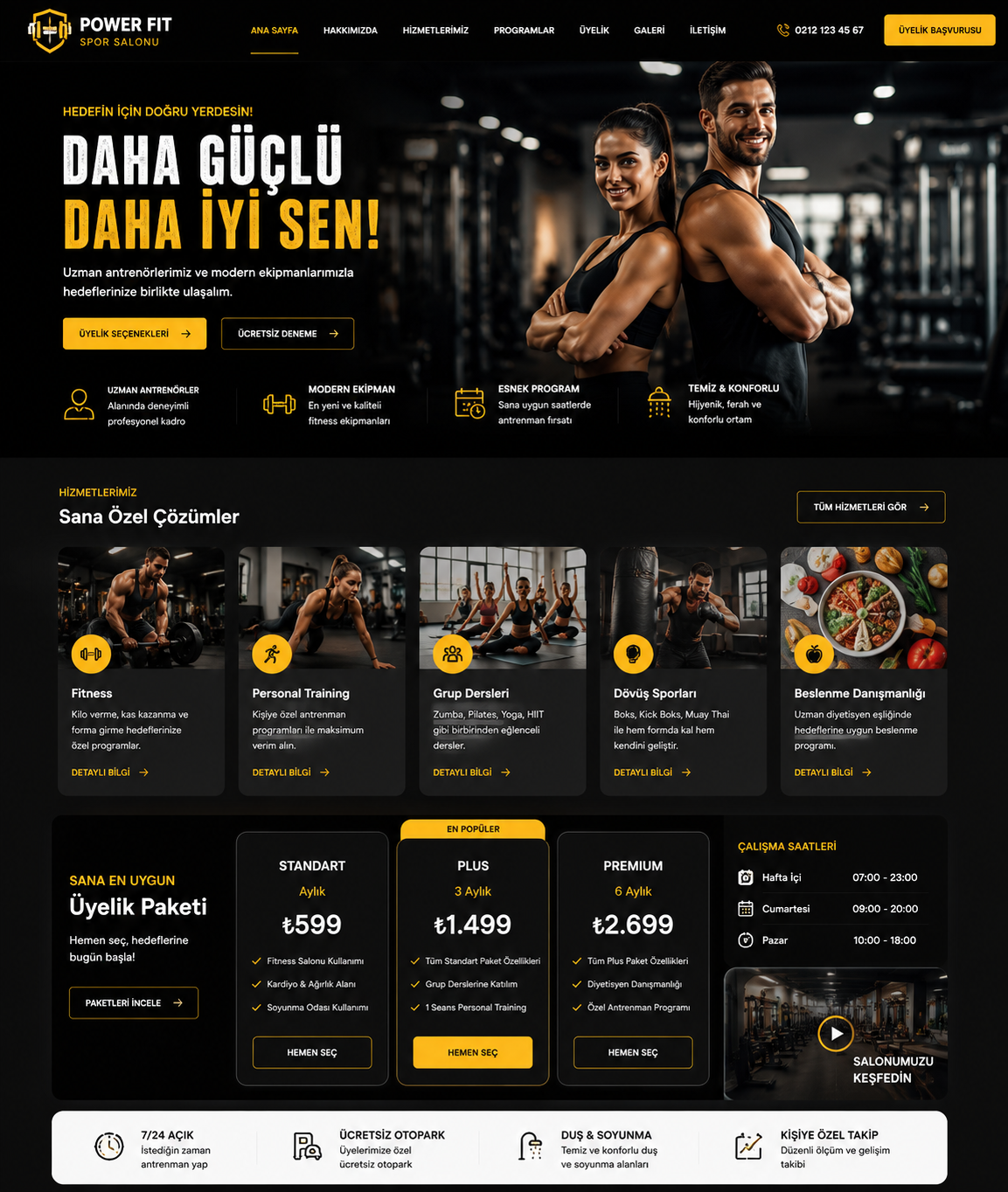 Hazır Fitness Sitesi tasarımı - hazır web sitesi örneği